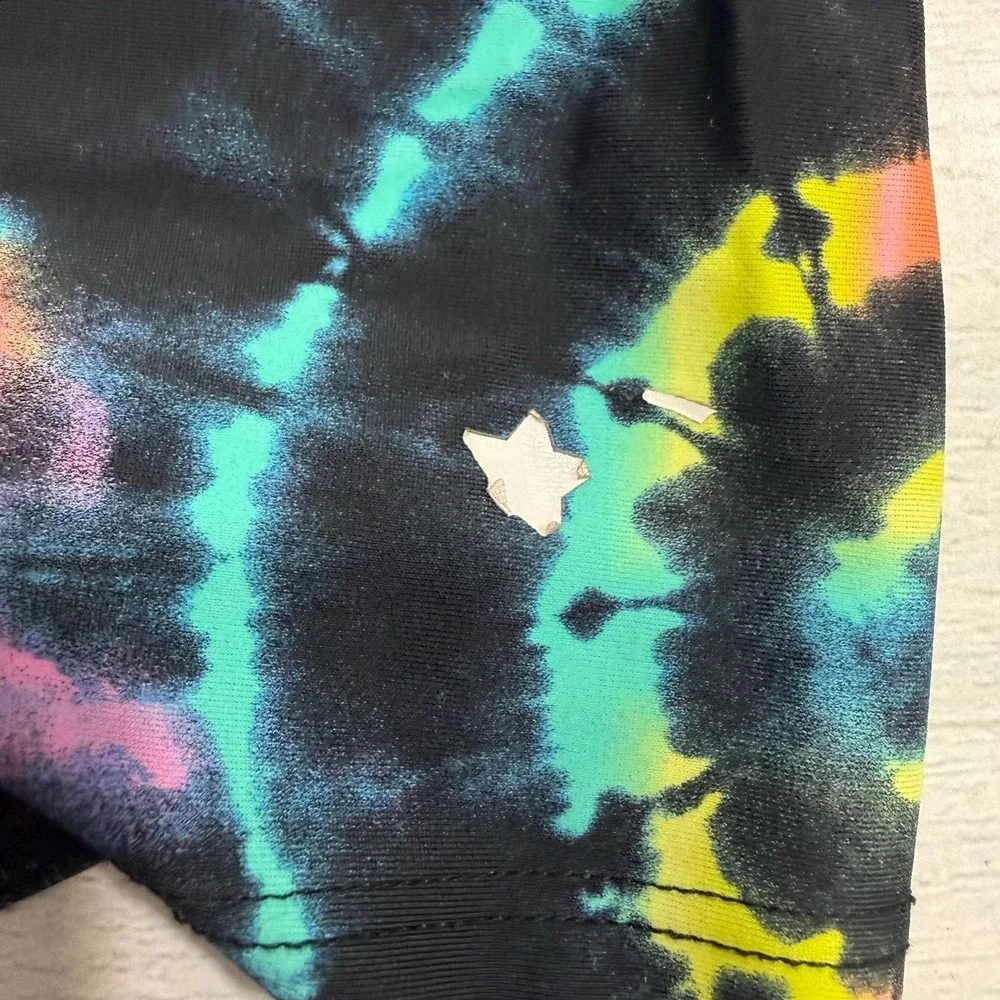 Destira girls black rainbow tie dye leotard child XS